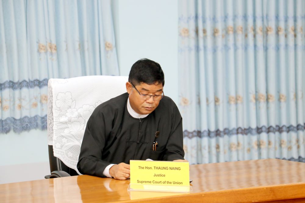 ပြည်ထောင်စုတရားသူကြီးချုပ် ဦးသာဌေး “(၁၂) ကြိမ်မြောက် အာရှ-ပစိဖိတ်ဆိုင်ရာ နိုင်ငံတကာဥပဒေဖိုရမ်” သို့ အွန်လိုင်းမှ တက်ရောက်